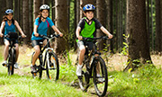 children riding bicycles